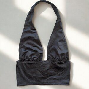 Divided Black Halter Top - Size XS